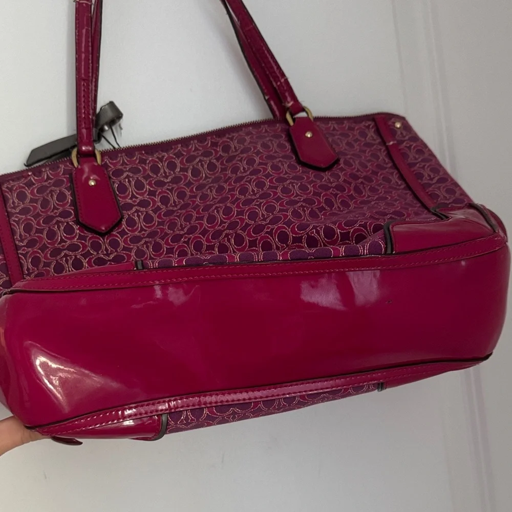 Coach Fuchsia Signature Tote Bag